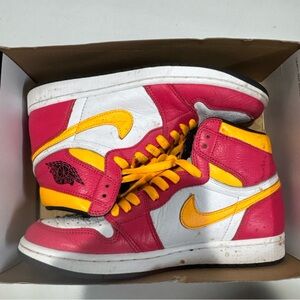 Nike Men's High-Top Sneakers - Red, Yellow, and White